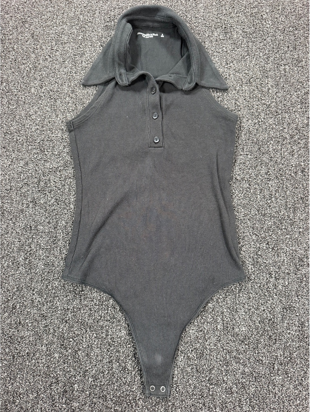 Abercrombie & Fitch Black Ribbed Sleeveless Bodysuit Size S